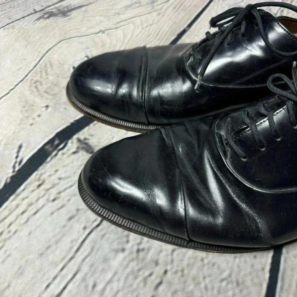 Embassy Black Leather Oxford Dress Shoes Lace Up Casual Shoes size 9.5 - Picture 3 of 11